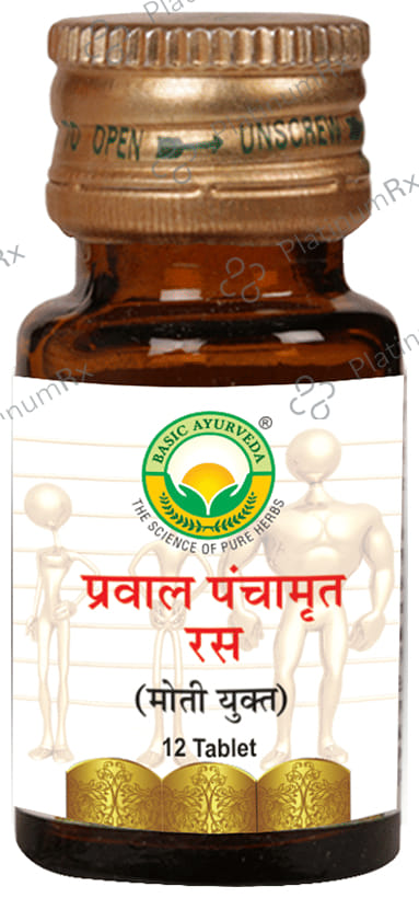 Basic Ayurveda Prawal Panchamrit Ras 12 tablets