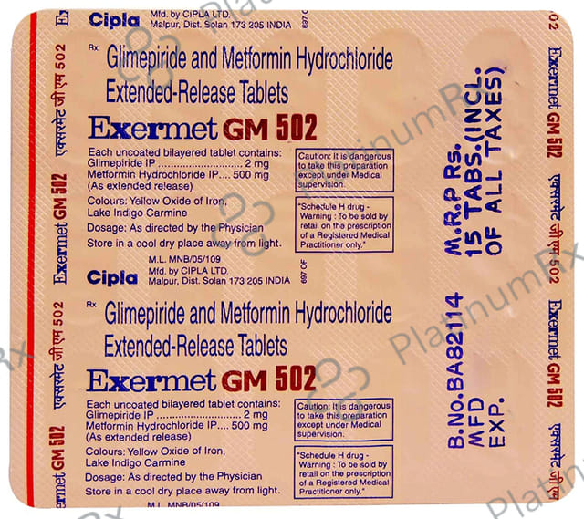 Exermet GM 2/500mg Tablet PR 15s