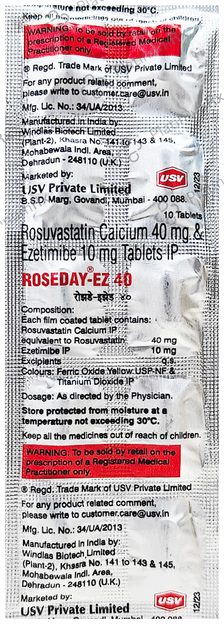 Roseday Ez 10/40mg Tablet 10s