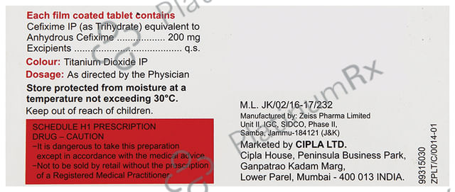 Cefrax 200 Tablet