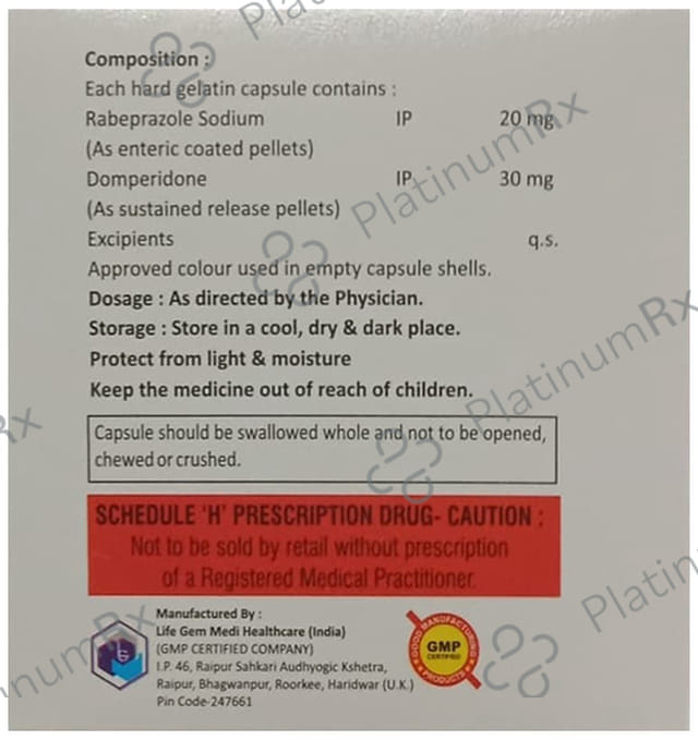Acease D 30/20mg Capsule 10s