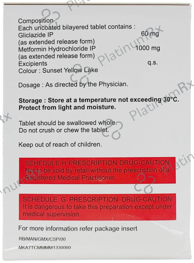 Glizid M XR 30/500mg Tablet ER 15s