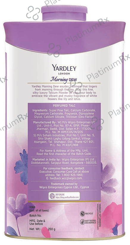 Yardley London Morning Dew Perfumed Talc 250 gm