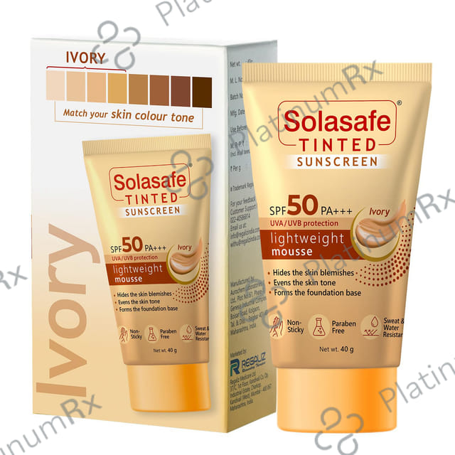 Solasafe Tinted Suncreen Ivory Powder Cream 40gm