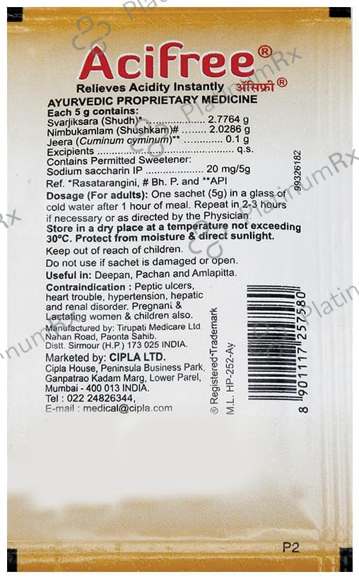 ACI Free Jeera Flavour Sachet 5gm