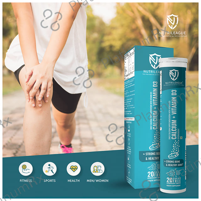 Nutrileague Calcium + Vitamin D3 Effervescent Tablet 20s