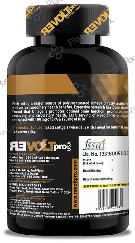 Revoltpro Omega 3 Fish Oil Softgels 100s