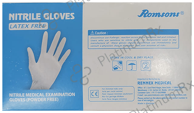 Romsons Nitrile Pair of Gloves Medium