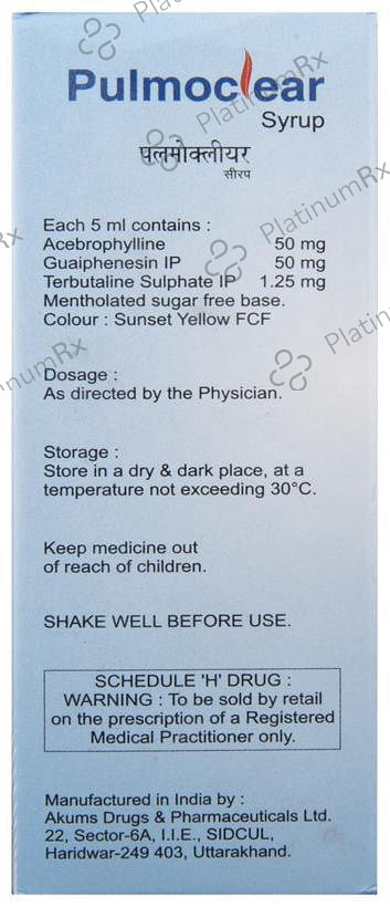 Pulmoclear Syrup 1.255/505/505