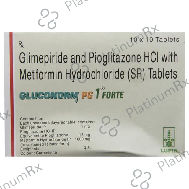 Gluconorm PG Forte 1/15/1000mg Tablet SR 10s