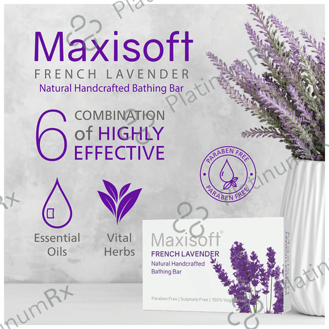 Maxisoft French Lavender Bathing Bar (75gm Each) 6 units