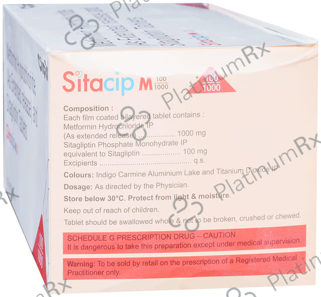 Sitacip M 100/1000mg Tablet PR 10s