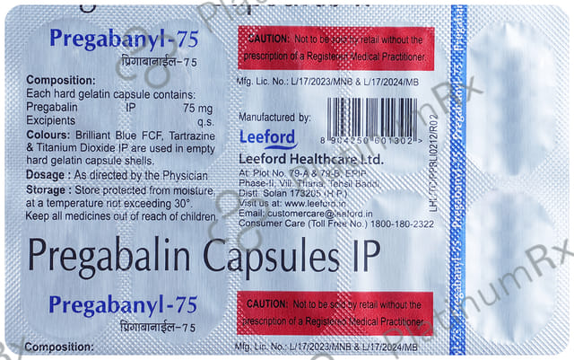 Pregabanyl 75mg Capsule 10s