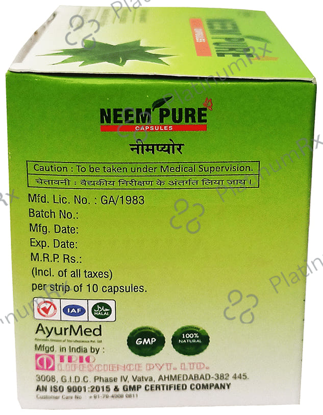 Trio Neem Pure Capsule (10 Each) 10 strips