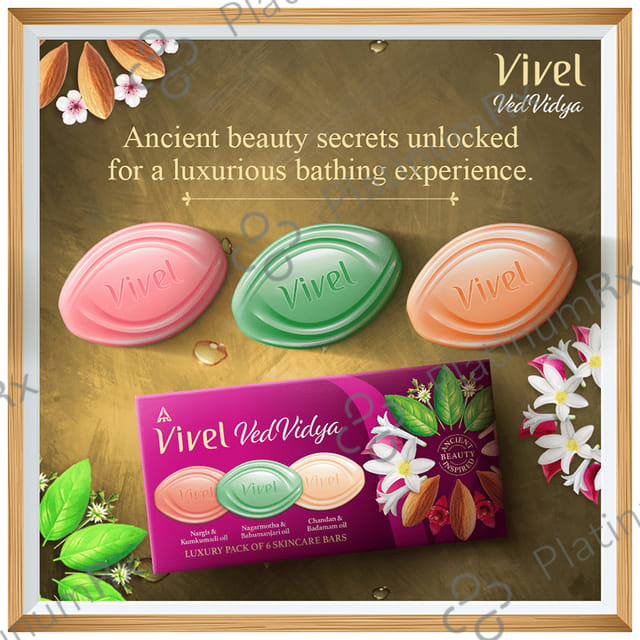Vivel Vivel VedVidya Luxury Pack of Skincare Soap (100gm Each) 6 units
