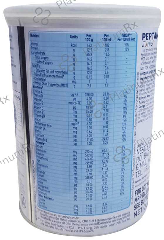 Peptamen Junior Whey Peptide Protein Based Diet with MCT - Flavour Vanilla