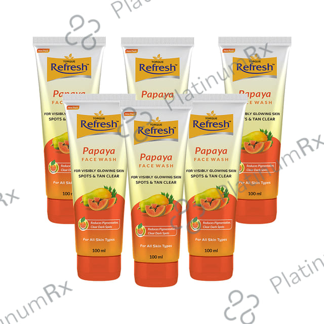 Refresh Papaya Face Wash (100ml Each) 6 Tubes
