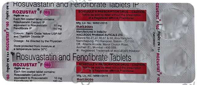 Rozustat F 160mg Tablet 10s