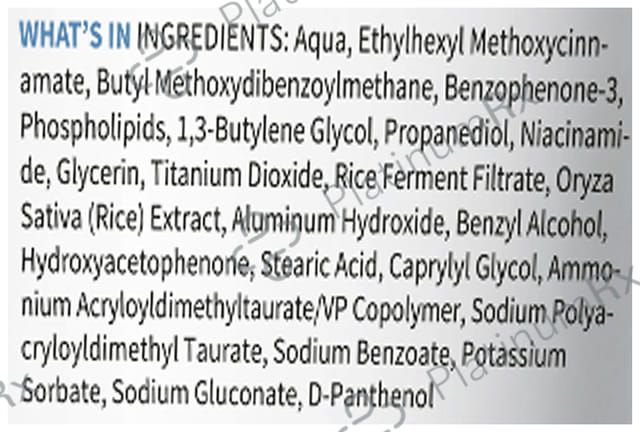 Plum 2% Niacinamide & Rice Water Hybrid Face Sunscreen SPF 50 PA+++ Cream 50 gm