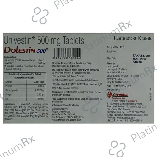 Dolestin 500mg Tablet 10s