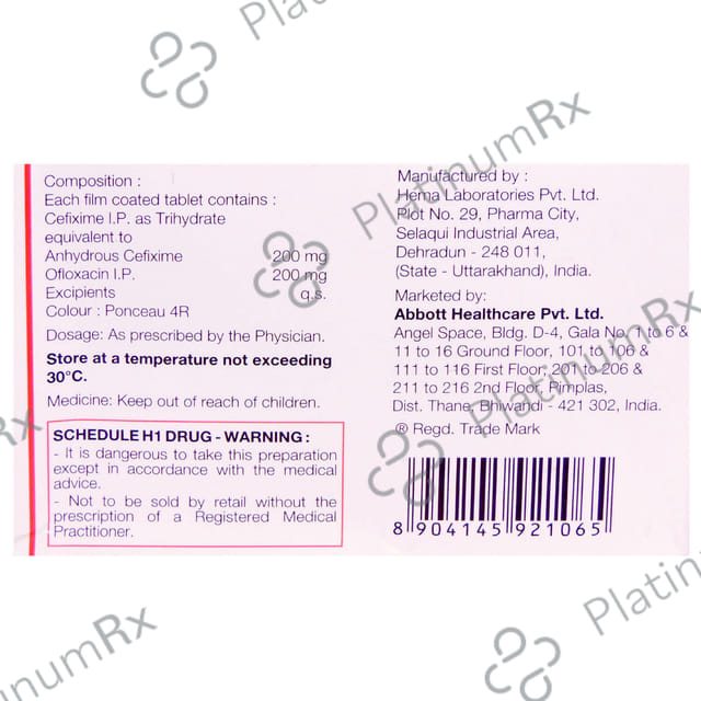 Zimnic O 200/200mg Tablet 10s