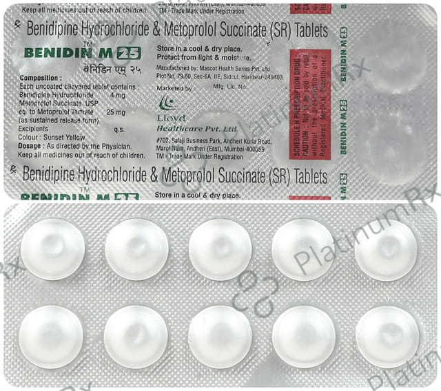 Benidin M 4/25mg Tablet SR 10s