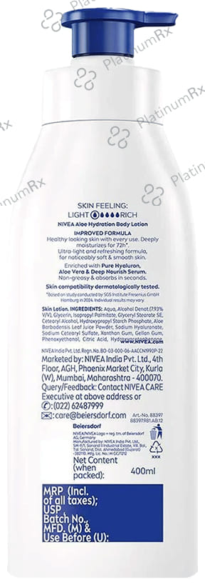 Nivea Aloe Hydration Body Lotion - 5 in 1 Complete Care for All Skin Types 400 ml
