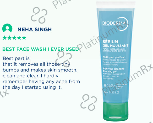 Bioderma Sebium Moussant Purifying Cleansing Foaming Gel 45ml
