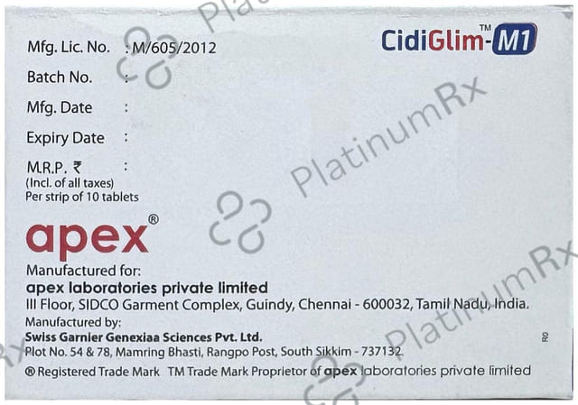 Cidiglim M 1mg/500mg Tablet PR 10s