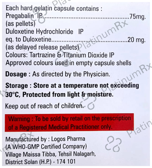 Radpreg D 20/75mg Capsule DR 10s