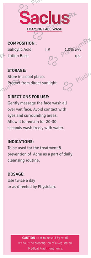 Saclus Foaming Face Wash 60ml