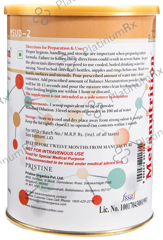 Pristine Balance Metanutrition MSUD 2 (3 Years & Above) Powder Unflavoured