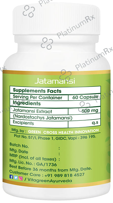 Vitagreen Jatamansi 500mg Capsule