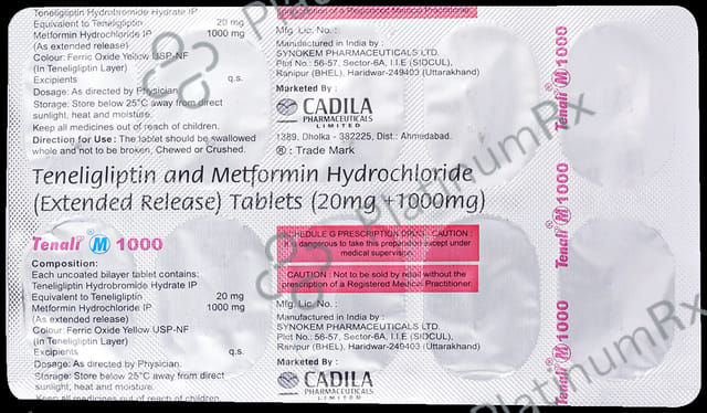 Tenali M 1000/20mg Tablet ER 10s