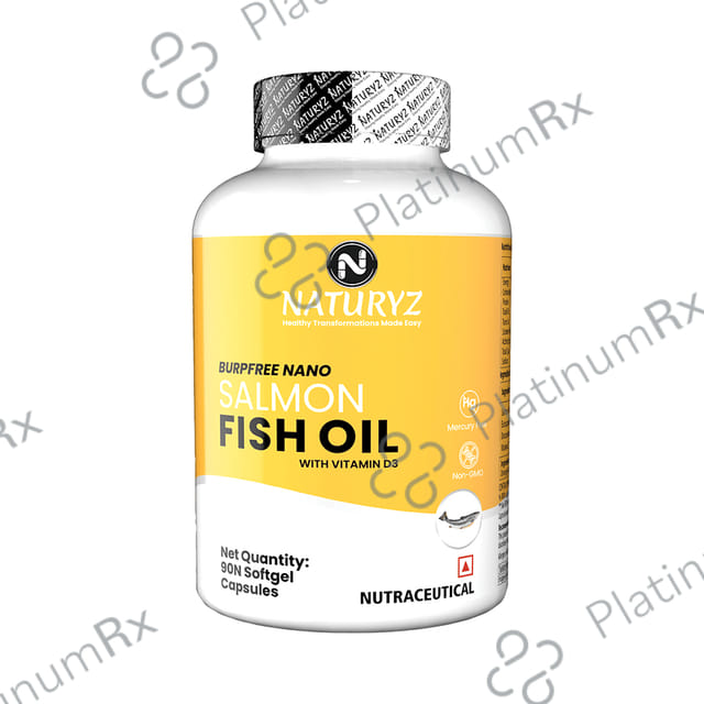 Naturyz Burpfree Nano Salmon Fish Oil with Vitamin D3 Softgel Capsule 90 capsules