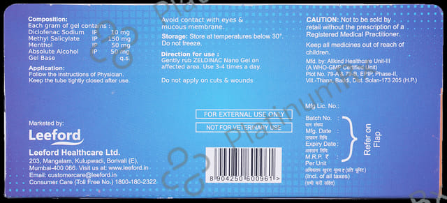 Zeldinac Nano 1% Gel 30gm