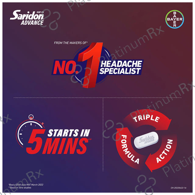 Saridon Advance 50/650mg Tablet 10s
