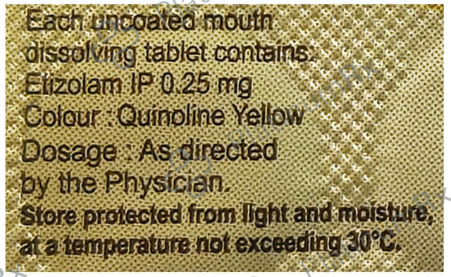 Etizep 0.25mg Tablet
