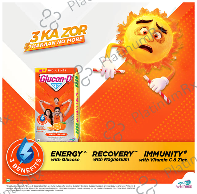 Glucon D Instant Energy Tangy Orange Flavour Powder 400gm
