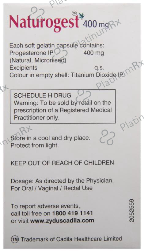 Naturogest 400mg Soft Gelatin Capsule 10s