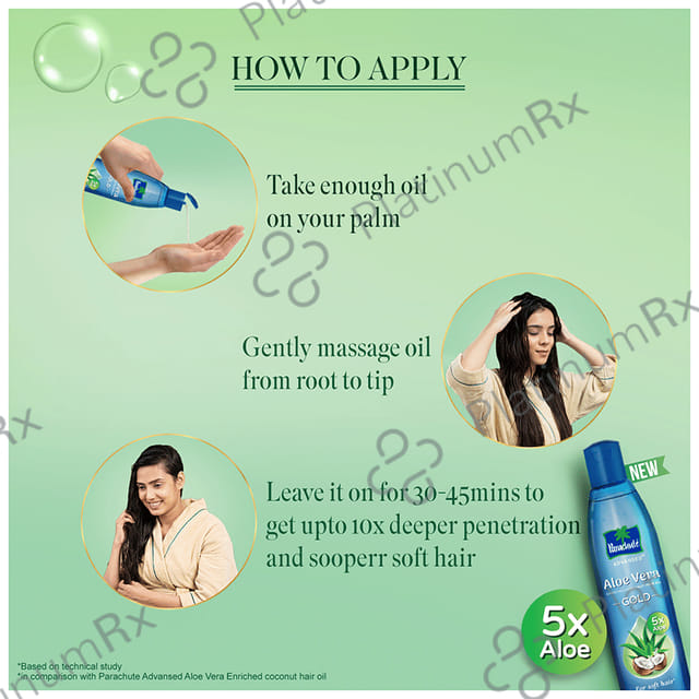 Parachute Advansed 5x Aloe Vera Enriched Coconut Hair Oil Gold - For Soft Hair 400 ml