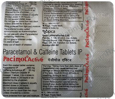 Pacimol Active 50/650mg Tablet 15s