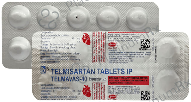 Telmavas 40mg Tablet 10s