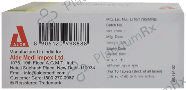 Aldetel 20mg Tablet 10s