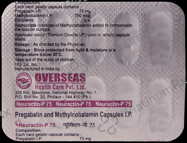 Neuractin P 75mg/750mcg Capsule 10s