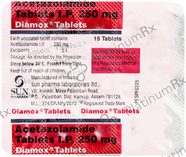 Diamox 250mg Tablet 15s