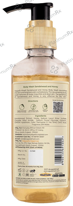 Vagad's Khadi Sandalwood & Honey Herbal Body Wash