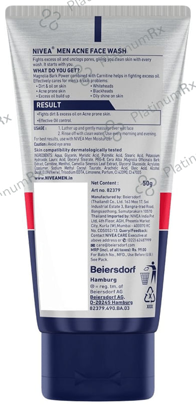 Nivea Nivea Men Acne Face Wash 50gm