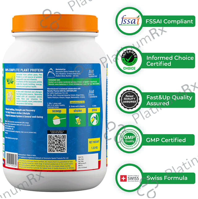 Fast&Up Plant Protein with Added Nitrate Rich Digestive EnzymeBeetroot Powder Strawberry Splash 1320 gm