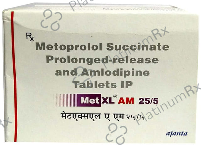 Met XL AM 25/5mg Tablet PR 20s
